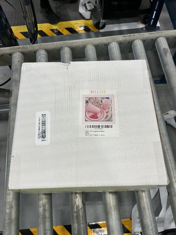 Photo 1 of WELLIFE 210-Piece Pink Plastic Plate Set