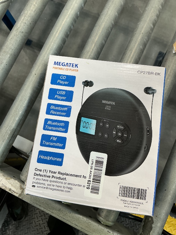 Photo 1 of MEGATEK Portable CD Player with Bluetooth RX/TX, FM Transmitter