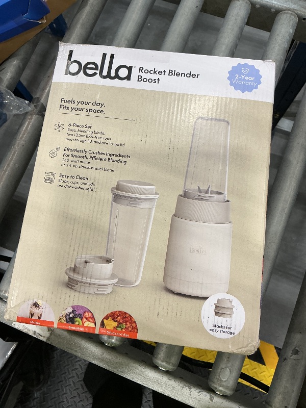 Photo 1 of bella Rocket Blender 6-Piece Set with Stacking Cups, Oatmilk