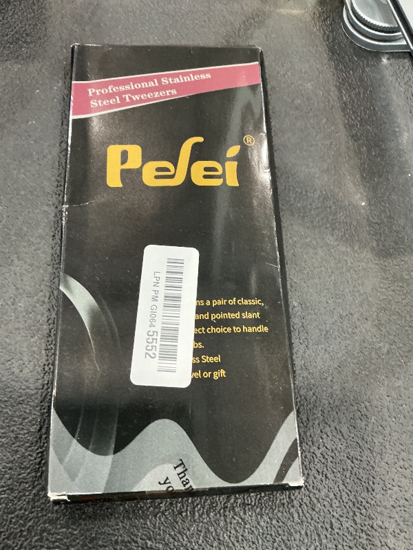 Photo 1 of Pefei Professional Stainless Steel Tweezers Set (Black)