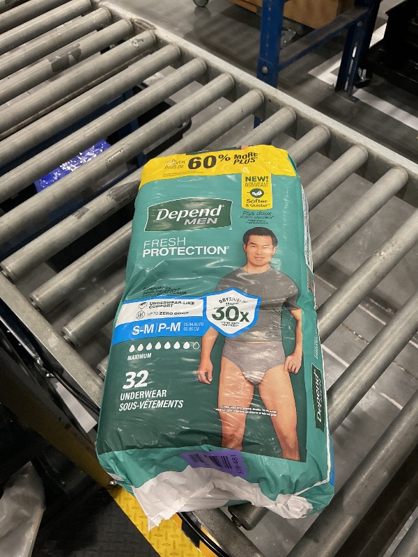 Photo 1 of Depend Fresh Protection Adult Diapers for Men, S/M, 32 Count