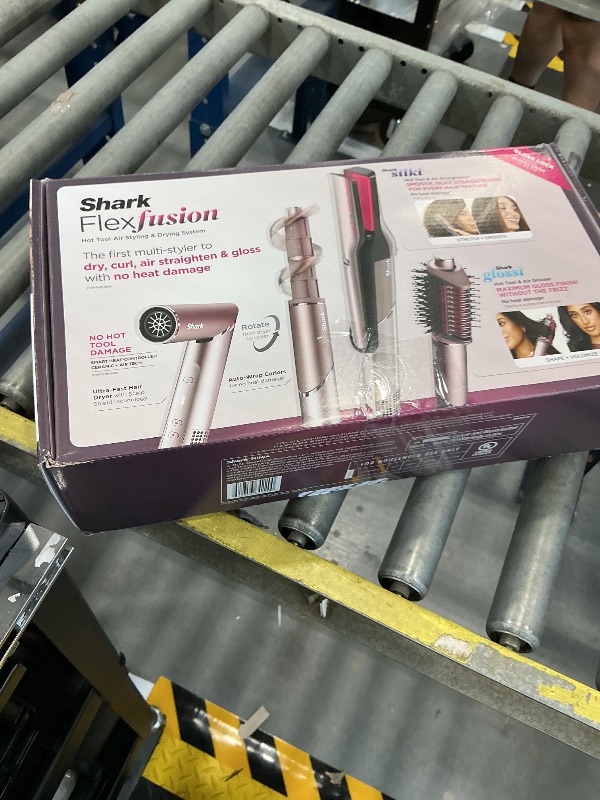 Photo 1 of Shark FlexFusion Ceramic Air Styler, Straightener+Curler, Blush, HD641S