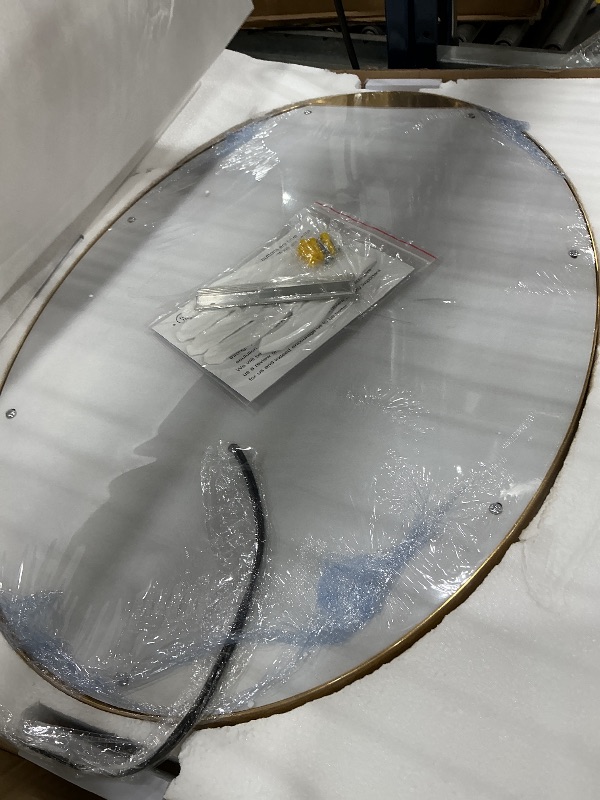 Photo 1 of ARUMMA 30 x 20 Inch LED Bathroom Mirror with Gold Frame