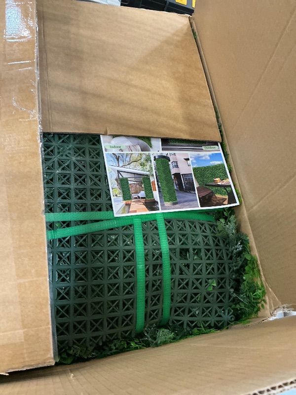Photo 1 of ODTORY Artificial Hedge Panels, 20x20 Inch, 12 Pack