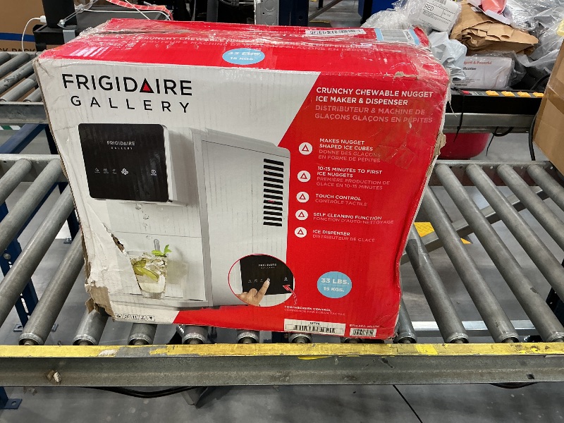 Photo 1 of FRIGIDAIRE Countertop Crunchy Chewable Touchscreen Nugget Ice Maker, 33lbs per Day, Auto Self Cleaning, White