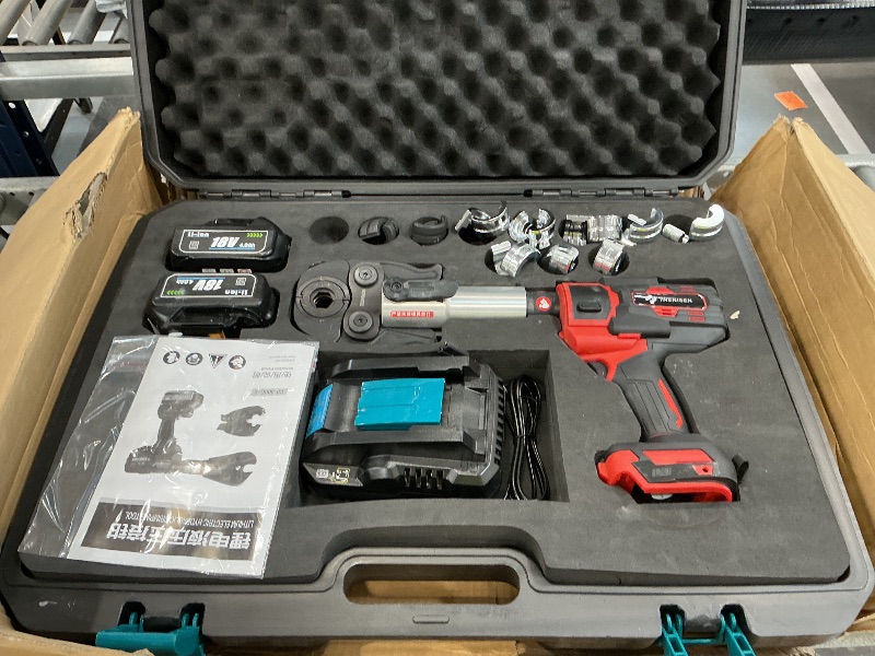 Photo 1 of Pro Press Tool for Copper & PEX Pipes Cordless Plumbing Press Tool Kit with 1/2”, 3/4”, 1” & 3/8”–1” F1807 PEX Dies| F877 Stainless Sleeves |18V Electric Pipe Crimping Tool