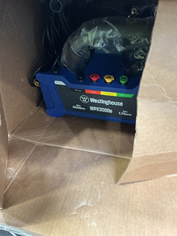 Photo 1 of Westinghouse WPX3000e Electric Pressure Washer, 3000 Max PSI and 1.76 Max GPM, Induction Motor, Onboard Soap Tank, Spray Gun and Wand, 5 Nozzle Set, for Cars/Fences/Driveways/Homes/Patios/Furniture
