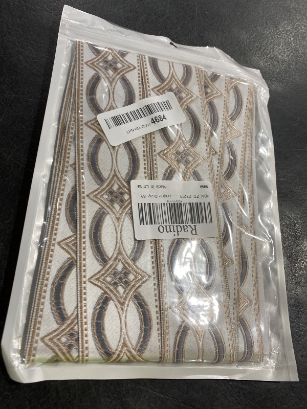 View 2 of RADINO Jacquard Ribbon, 8 Yards, 2 Inch Wide, Champagne Gray