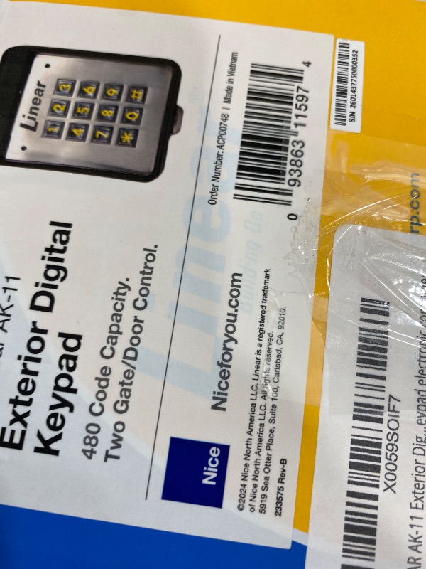 View 2 of LINEAR AK-11 Exterior Digital Keypad electronic consumer