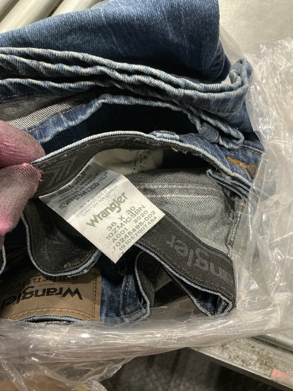 View 3 of [RIPPED AT THE LEG] Wrangler Authentics Men's Regular Fit Comfort Flex Jean