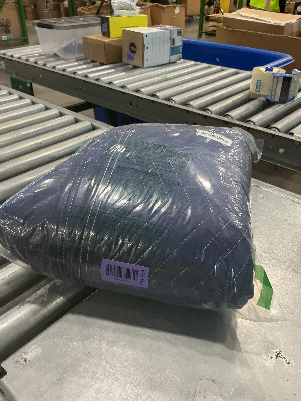 View 2 of 1 Pack Moving Blankets Heavy Duty 80"x72" Quilted Packing Blankets for Moving Furniture Padded Shipping Furniture Mover Blue