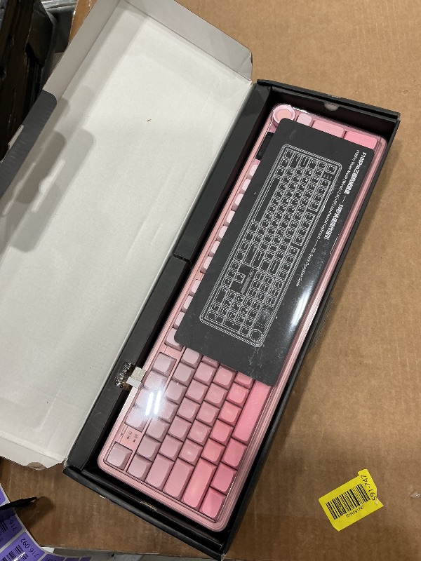 View 3 of [SOLD FOR PARTS] AULA F108 PRO - Wireless Mechanical Keyboard with Screen & Knob,Full Size Keyboard with 8000mAh Battery,Pre-lubed Switches,Side Printed PBT Keycaps,RGB Backlit Hot Swappable Custom Pink Keyboards