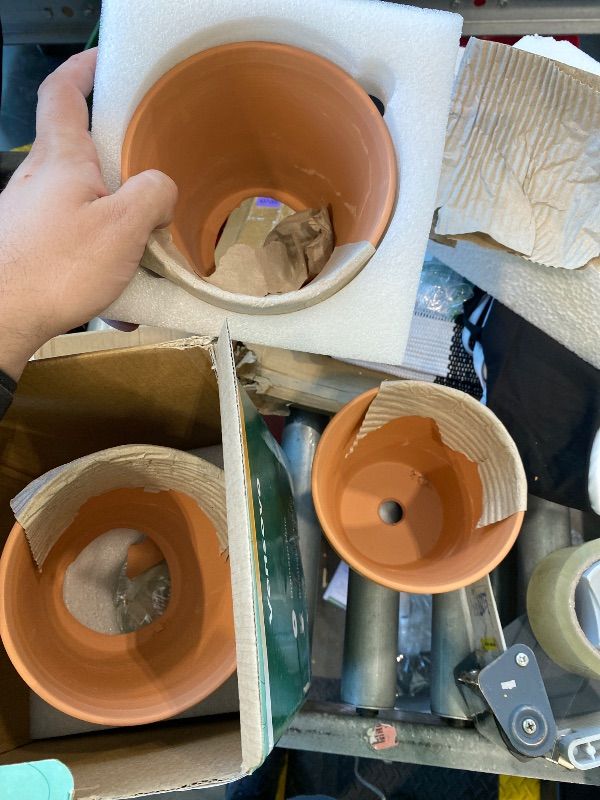 View 3 of [Broken on bottom] vensovo 6 Inch Terracotta Plant Pots with Saucers (4 Pack)
