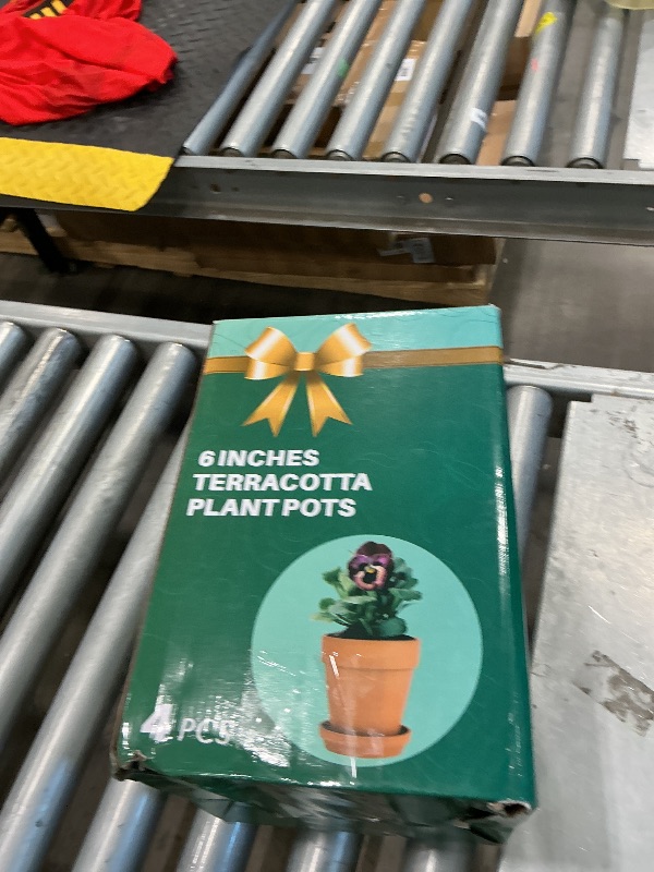View 2 of [Broken on bottom] vensovo 6 Inch Terracotta Plant Pots with Saucers (4 Pack)