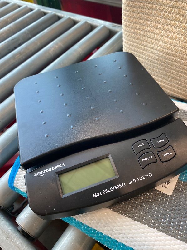 View 2 of [Missing AC adapter] Amazon Basics Digital Postal Shipping Scale with Tare Function, AC Adapter, 65 lb Capacity, 0.1 oz Readability, LCD Display, Black