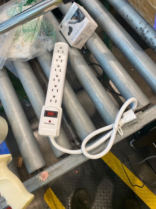 View 2 of [Just 1] Amazon Basics 6-Outlet Surge Protector Power Strip, 2-Pack, White