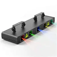 View 1 of  *** No cord *** UKing - RGBYC Five-hole Laser Light Stage Effect Lighting 11CH DMX Sound Control for DJ Club Party Show