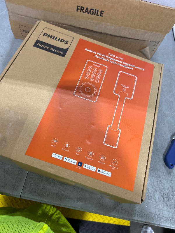 View 5 of Philips Upgraded Wi-Fi Smart Front Door Lock Set, Fingerprint Keyless Entry Deadbolt, Keypad Lock with Handle, App Remote Control, IP53 Waterproof, Auto Lock, Anti-Peeping Password, Easy Install