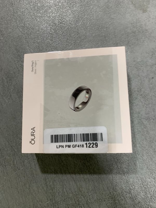 View 2 of Oura Ring 5 Smart Ring - Silver - Size 7 - Fitness & Sleep Tracker