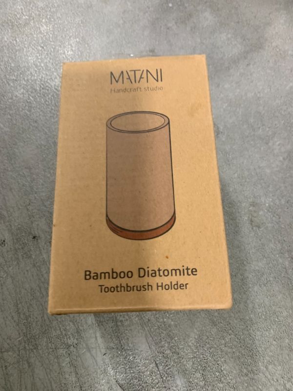 View 2 of Matani Diatomite & Bamboo Toothbrush Holder