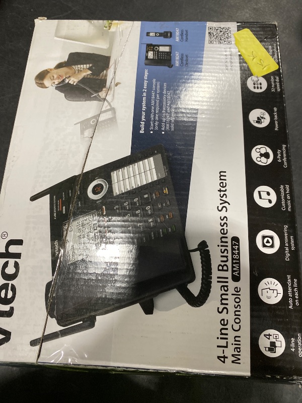View 2 of VTech AM18447 Main Console 4-Line Small Business Phone System - Expandable to 10 Stations, Digital Answering Machine, Auto Attendant, Intercom & Custom Music on Hold, Black