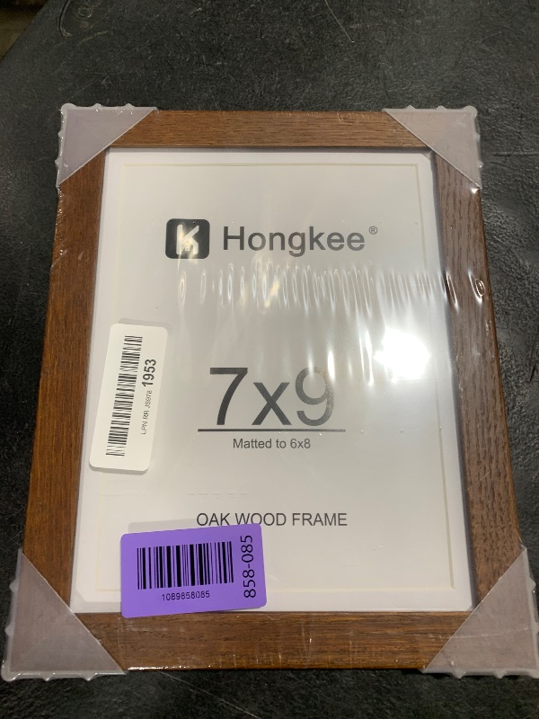View 2 of Hongkee 7x9 Oak Wood Picture Frame