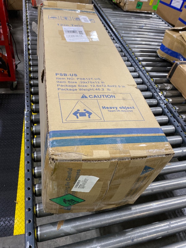 View 3 of Povirt 12" Hybrid Twin Mattress