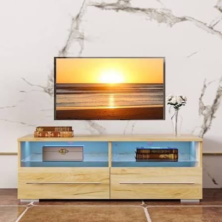 Photo 1 of Airdown TV Stand for 45 Inch TV, 39 Inch Modern Entertainment Center with Storage Cabinet and Open Shelves