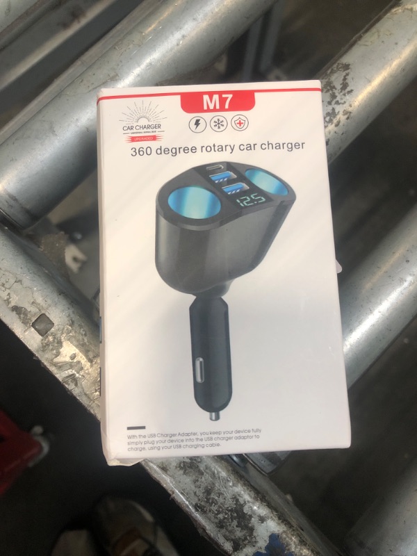 View 2 of [DAMAGED] Ankuee 5-in-1 Fast Car Charger with USB-C and LED Display