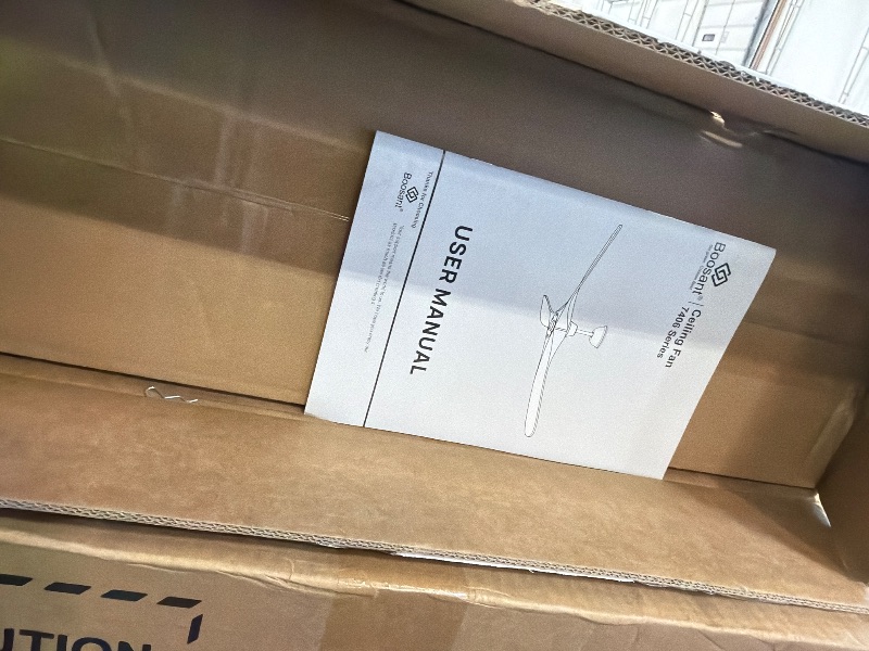 View 3 of BOOSANT 52" Ceiling Fans Without Lights, Solid Wood Ceiling Fan with Remote Control and DC Motor, Ceiling Fan no Light with 3 Blades, Indoor Outdoor Ceiling Fans for Patios, Bedroom- Matte Black