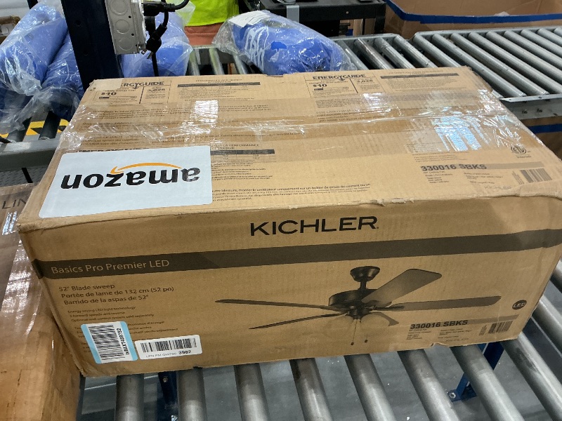 Photo 1 of Kichler Basics Pro 52" Ceiling Fan with Light Satin Black
