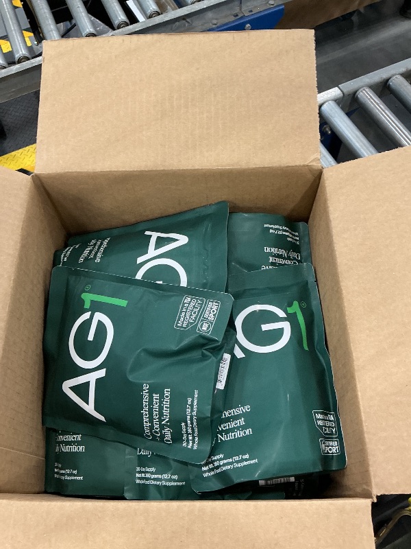 Photo 1 of AG1 Greens Powder Refill Pouch – 75 Vitamins, Multivitamin & Probiotic | Gut Health Support | Vegan, Keto, Gluten Free | Athletic Greens Supplement - Pouch Only, Classic Formula   EXP 02/2027 20 pcs