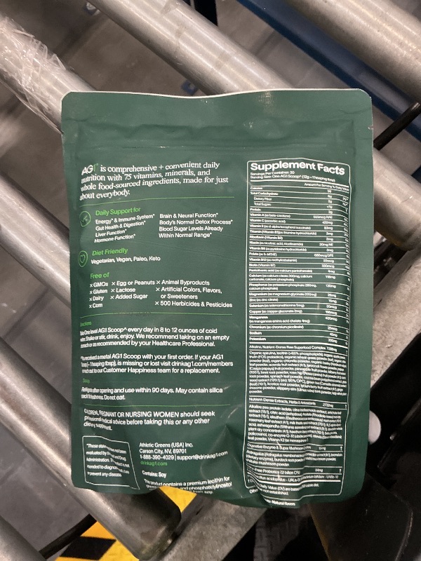 Photo 1 of AG1 Greens Powder Refill Pouch – 75 Vitamins, Multivitamin & Probiotic | Gut Health Support | Vegan, Keto, Gluten Free | Athletic Greens Supplement - Pouch Only, Classic Formula exp 02/2027