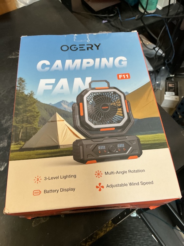 Photo 1 of OGERY Portable Rechargeable Fan, 30000mAh Camping Fan with LED Lantern