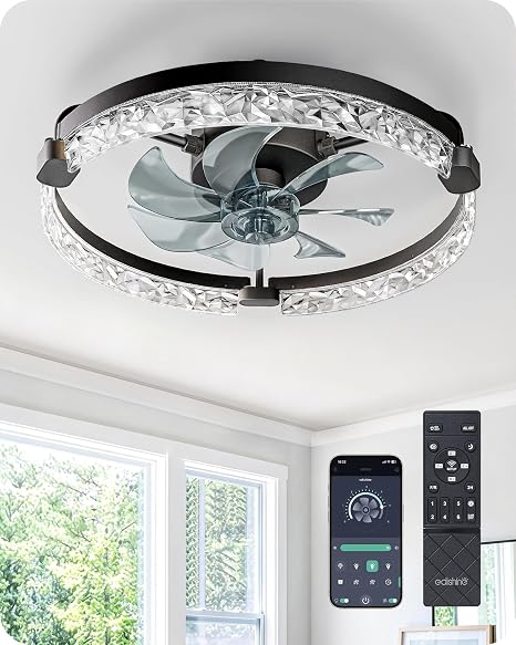 View 1 of ' Ceiling Fans with Lights and Remote, Modern Black Fandelier