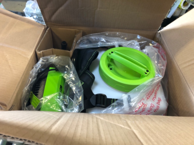 Photo 1 of Greenworks 80V 4 Gallon Battery Backpack Sprayer Kit