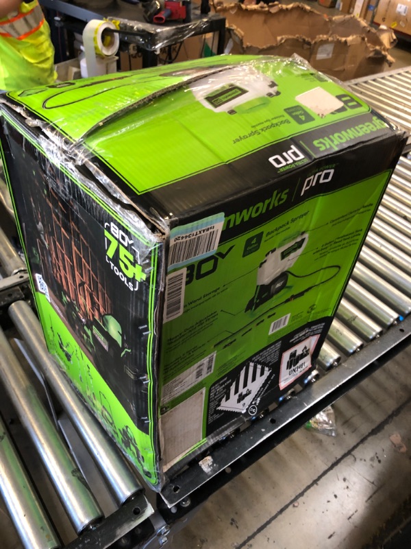Photo 1 of Greenworks 80V 4 Gallon Battery Backpack Sprayer Kit