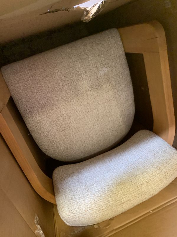 Photo 1 of Meridian Furniture Sacha Counter Stool, Beige Linen Textured Fabric