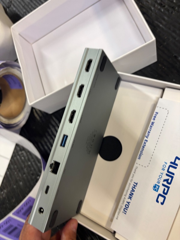 Photo 1 of 4URPC USB-C Docking Station 14-Port, 120W Adapter, 3-Monitor