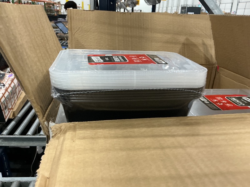 Photo 1 of Rectangular Bento Lunch Boxes - 42 oz, Plastic - Case of 120 - For Meal Prep, Lunches & Takeout