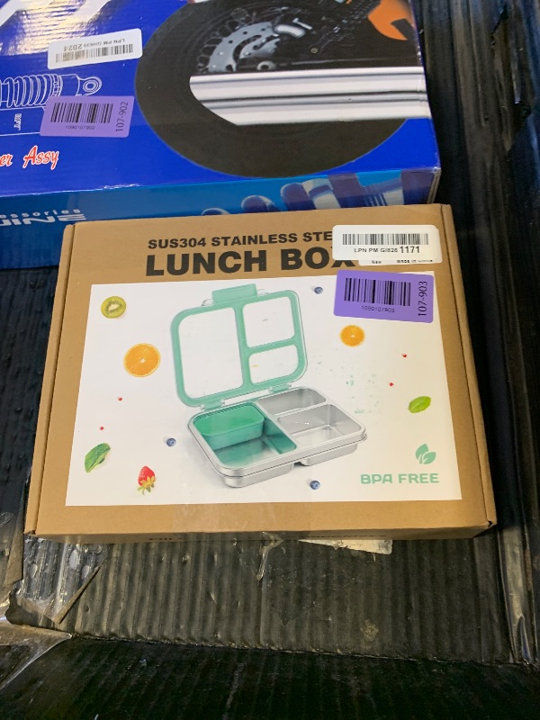 Photo 1 of BABHAMNESS Stainless Steel Bento Lunch Box - 3 Compartments, Blue