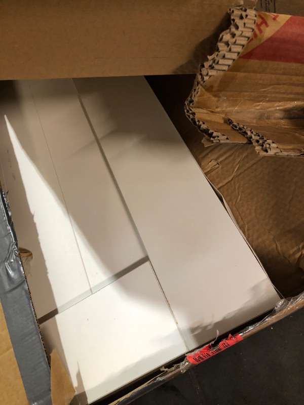 View 3 of ***DAMAGED - SEE NOTES/PICTURES ***TRUCK/TRAILER PICKUP ONLY*** EaseLife 28 x 84 inch White Barn Door with 5FT Sliding Door Hardware Kit Included & Handle,Solid Wood Covered with Waterproof PVC Surface,DIY Assemblely,Easy Install,H-Frame,Fit 24-26in Wide