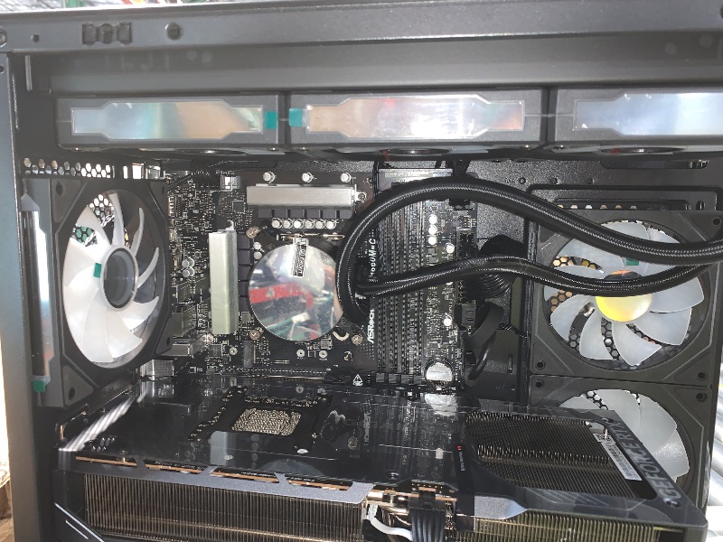View 6 of *** NO POWER SUPPLY, ONLY INCLUDES CABLES FOR GRAPHICS CARD AND INTERNALS *** 
ZOTAC MEK Gaming PC Desktop - Intel Core Ultra 9 285K, NVIDIA RTX 5090 32GB