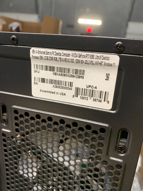 View 8 of *** NO POWER SUPPLY, ONLY INCLUDES CABLES FOR GRAPHICS CARD AND INTERNALS *** 
ZOTAC MEK Gaming PC Desktop - Intel Core Ultra 9 285K, NVIDIA RTX 5090 32GB