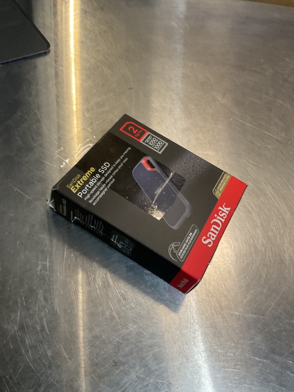 View 2 of Sandisk 2TB Extreme Portable SSD, Up to 1050MB/s, USB-C, USB 3.2 Gen 2, IP65 Water and Dust Resistance, Updated Firmware, External Solid State Drive, SDSSDE61-2T00-G25