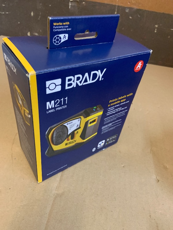 Photo 1 of Brady M211 Portable Bluetooth Label Printer, Yellow/Black