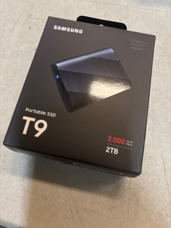 Photo 1 of Samsung T9 Portable SSD 2TB, USB 3.2 Gen 2x2 External SSD, Up to 2,000 MB/s