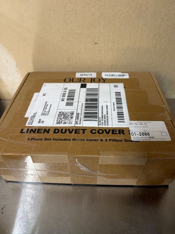 Photo 1 of OURJOY Linen Blend Duvet Cover Set - Queen, Flax Linen