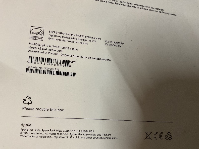 Photo 1 of Apple iPad 11-inch: A16 chip, 11-inch Model, Liquid Retina Display, 128GB, Wi-Fi 6, 12MP Front/12MP Back Camera, Touch ID, All-Day Battery Life — Yellow