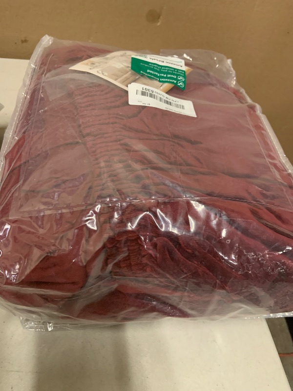 Photo 1 of H.VERSAILTEX Velvet Sofa Slipcover (XL, Burgundy)